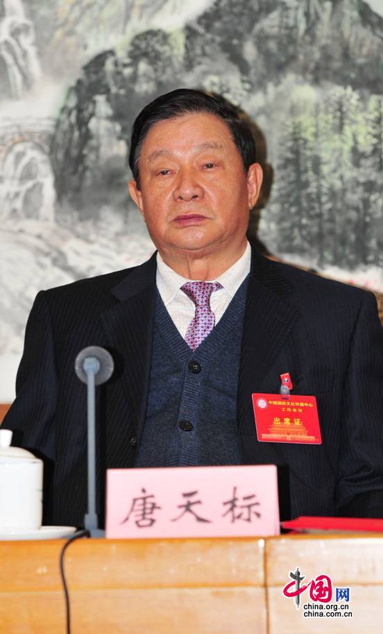 4 中国国际文化传播中心资深顾问唐天标宣读表彰先进单位和先进个人的